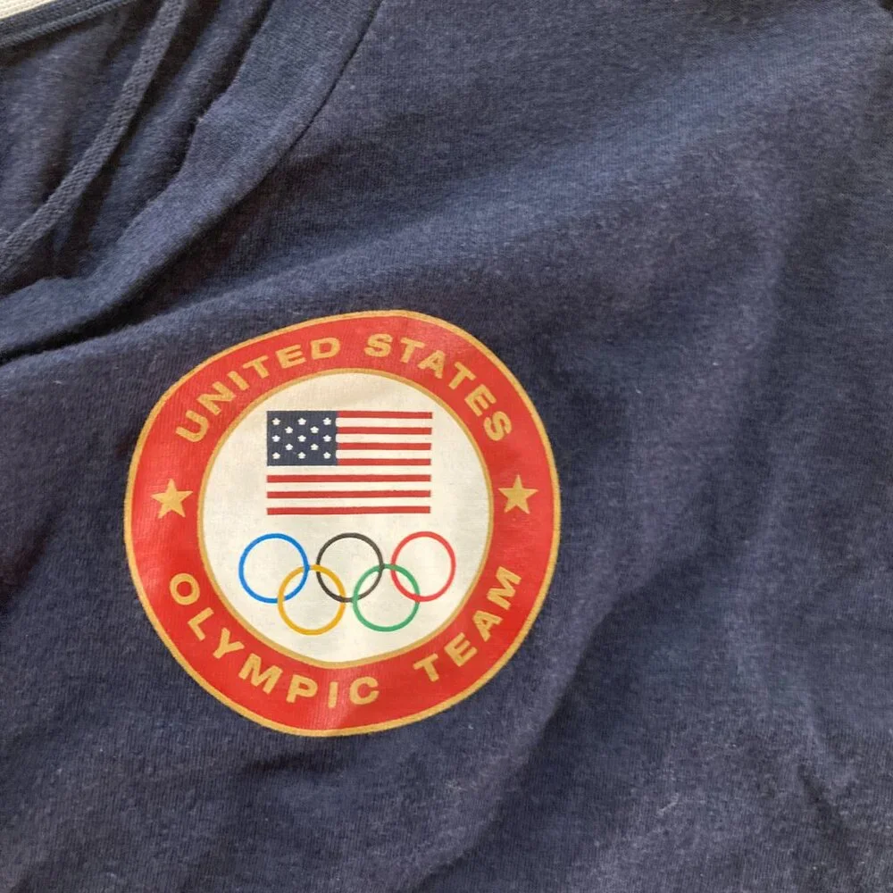 Nike Navy Blue and Gray United States Olympic Team Logo T Shirt Small Rayon - Picture 2 of 3